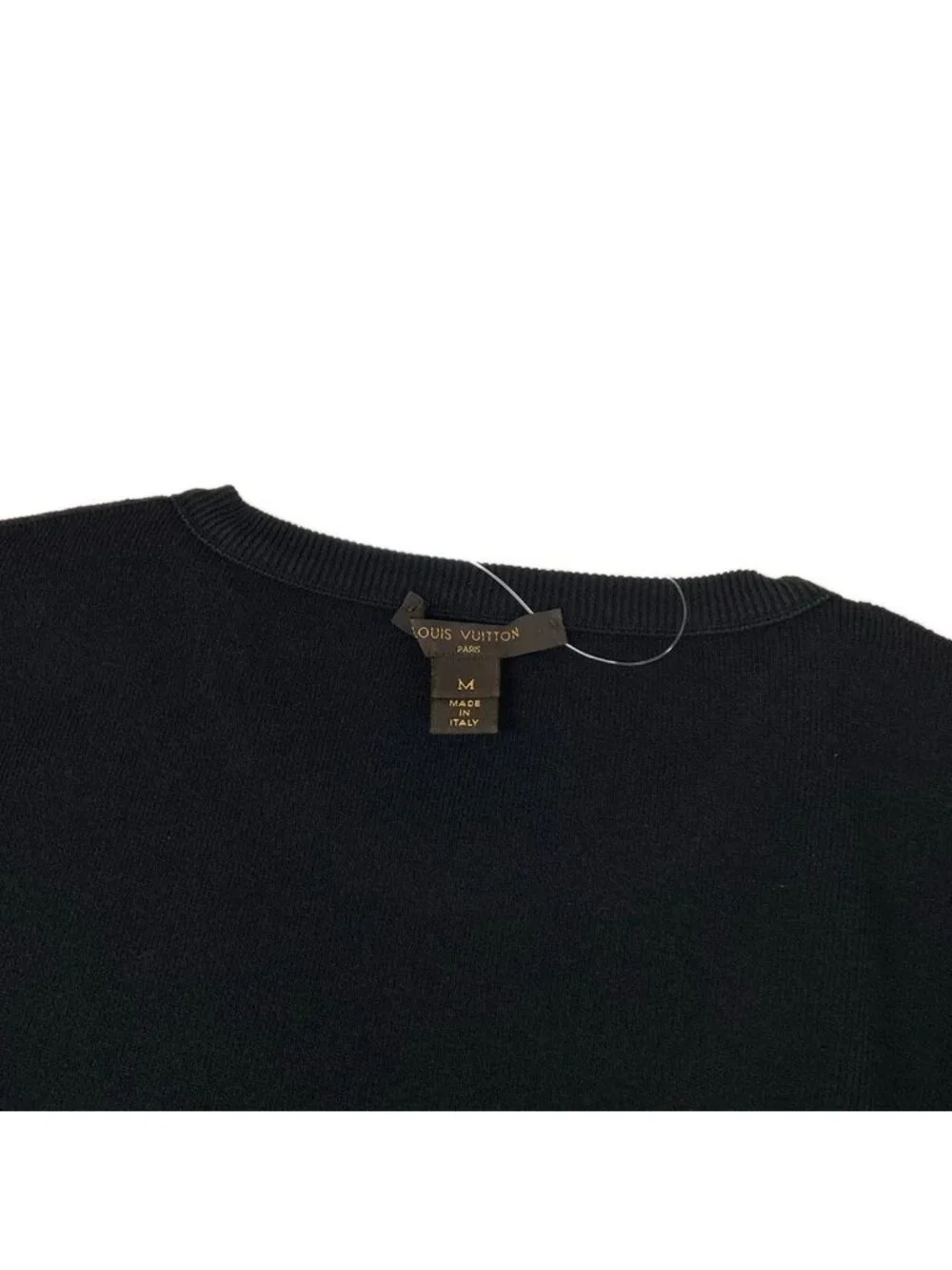Louis Vuitton Dress Dlq Black White Navy Crew Neck Sleeveless Knee-length M